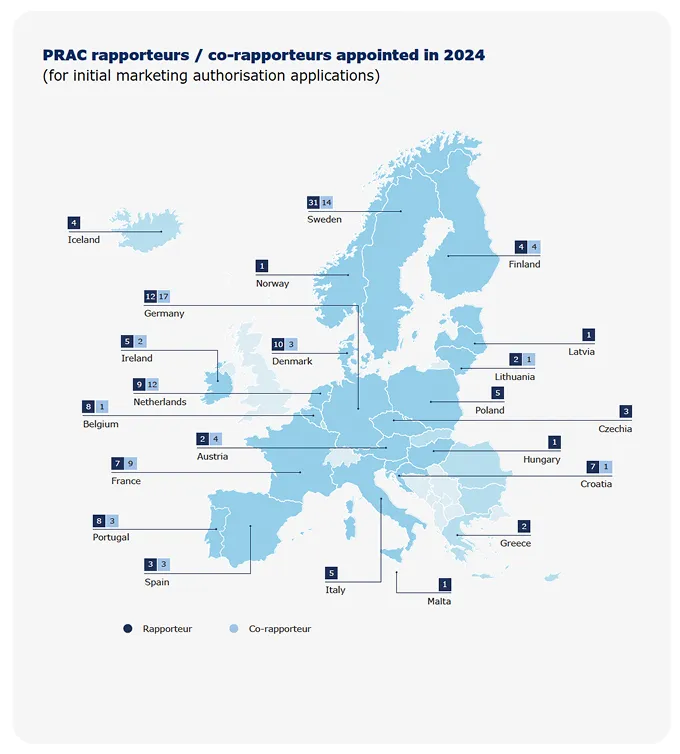 European medicines regulatory network map