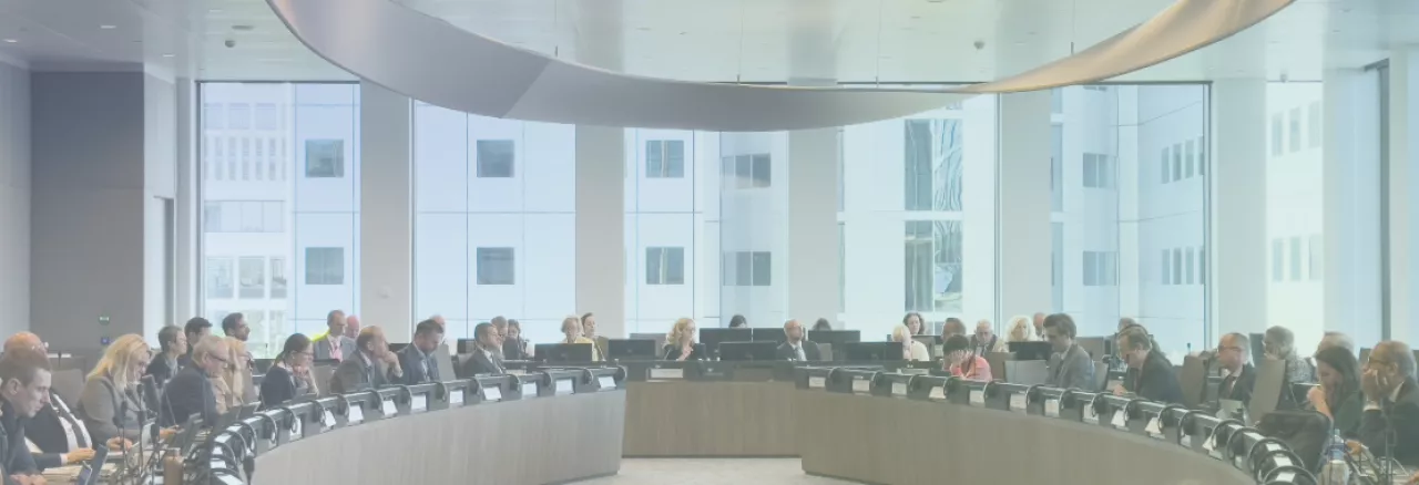 Image showing a meeting room filled with people