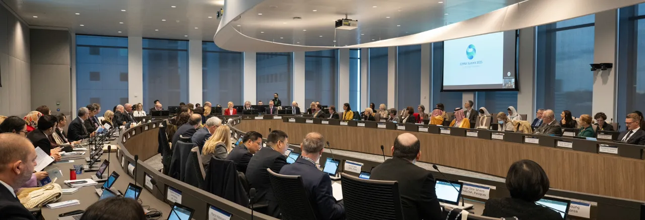 Full meeting room at the International Coalition of Medicines Regulatory Authorities (ICMRA) summit from October 2025