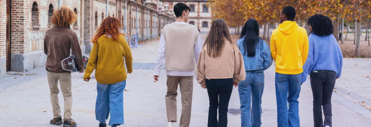 Group of people walking in a street