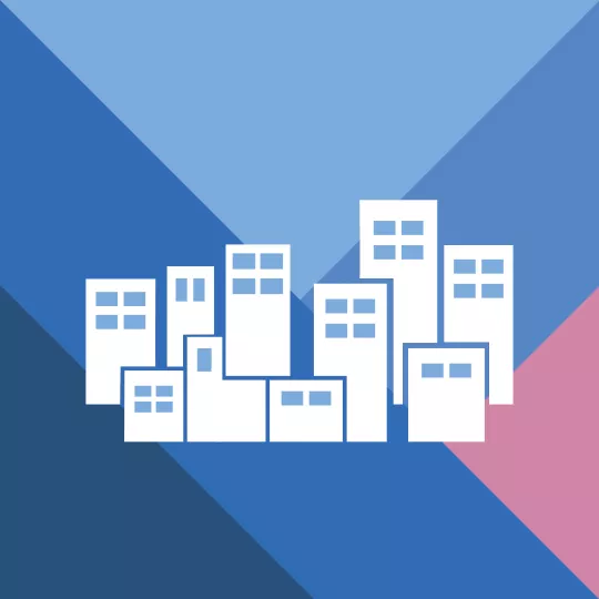 Different sized buildings