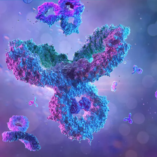 Molecular structures symbolising biosimilar medicines