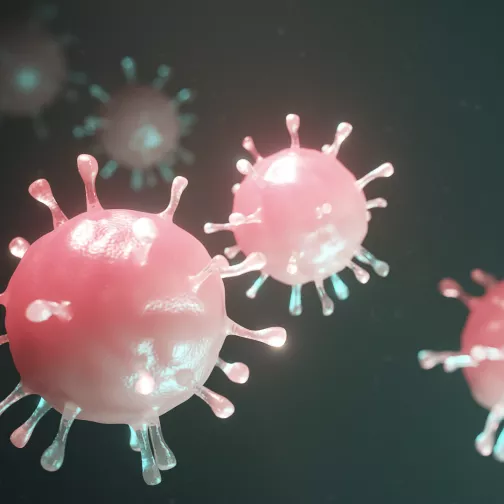 Covid-19 sesen at microscope