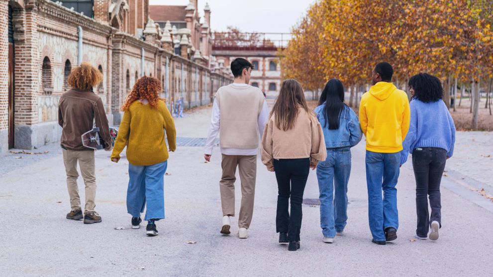 Group of people walking in a street
